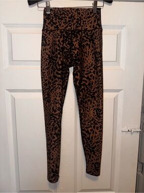 Sage Brown and Black Leopard High-Waist Leggings